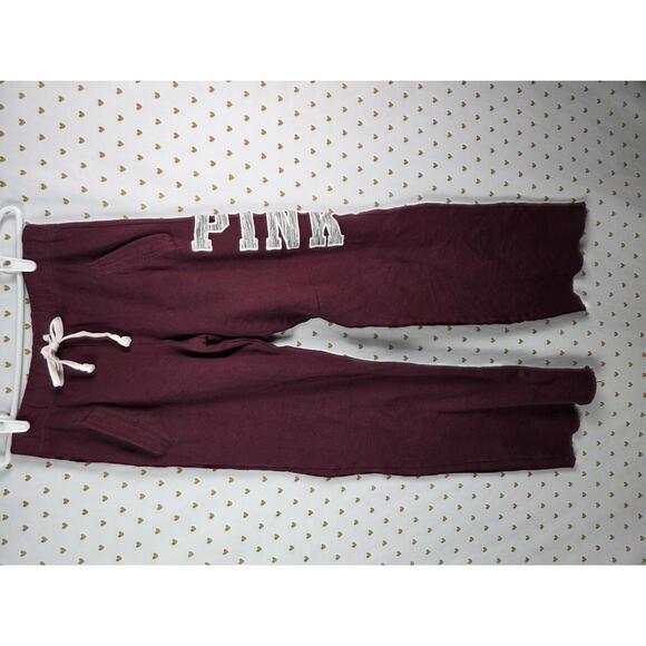 Victorias Secret PINK Patchwork Straight Leg Boyfriend Diaper Butt Joggers SMALL - Picture 2 of 8